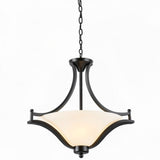 Z-Lite 703SFC-MB Lagoon Three Light Pendant, Steel Frame, Matte Black Finish