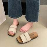 Women's Wedge Slide Sandals, 2026 New Summer Cross Strap Flat Slippers, Comfortable Non-tired Feet Dress Sandals For Outdoor Wear