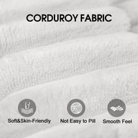 118.2' Cloud Sofa,Corduroy Fabric,Deep Seat Couches,Double-layer design,Removable  Cushion,No Assembly, DIY Combination for Living room, Bedroom,Conference room ,Apartment,White