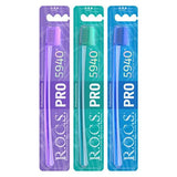 ROCS PRO 5940 Soft Toothbrush for Adults - Gentle Oral Care for Sensitive Teeth and Gums