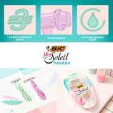 Bic Women's Razor - Miss Soleil Sensitive 3-Blade Shaving System for Smooth Skin
