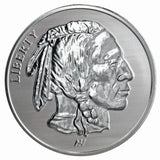 1oz .999 Fine AG Silver Round - Buffalo Indian Stamped