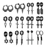 1Pair Fashion Cross Pendant Ear Clip Non Piercing Earrings Fake Earrings Gift for Men Women Jewelry