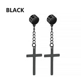 1Pair Fashion Cross Pendant Ear Clip Non Piercing Earrings Fake Earrings Gift for Men Women Jewelry