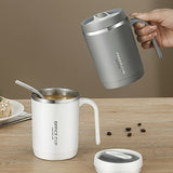 1pc Stainless Steel Cups With Lid; 16 Oz 304 Stainless Steel Tumblers Durable Coffee Mug With Splash Proof Sliding Lid; Drink With Lid Open; Non-Insulated Mug; Without Straw