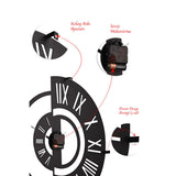 Muyika 50cm Metal Silent Wall Clock - Modern Large Wall Decor for Indoor Spaces