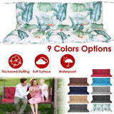 2-3 Seater Swing Cushion Replacement Swing Beach Pads with Backrest 8-Tie Straps