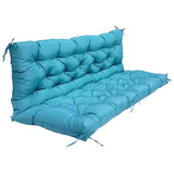 2-3 Seater Swing Cushion Replacement Swing Beach Pads with Backrest 8-Tie Straps