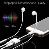 2-in-1 for Lightning Adapter For iPhone 7 8 Plus 10 X