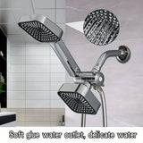 2-in-1 Handheld & Rainfall Shower Head Set with Long Hose and T-Valve