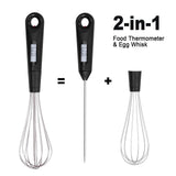 2-in-1 Instant Read Food Thermometer and Egg Whisk