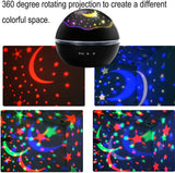 2-in-1 Ocean Star Night Light Projector Lamp 360 Degree Rotating