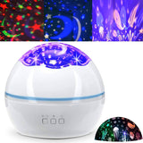 2-in-1 Ocean Star Night Light Projector Lamp 360 Degree Rotating