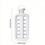 2-in-1 Portable Ice Ball Maker Kettle With 17 Grids Flat Body Lid Cooling Ice Pop/Cube Molds