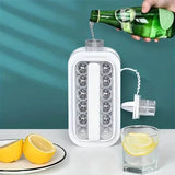 2-in-1 Portable Ice Ball Maker Kettle With 17 Grids Flat Body Lid Cooling Ice Pop/Cube Molds