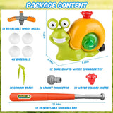 2-in-1 Snail Water Sprinkler Baseball Toy with 2 Sprinkler Nozzles