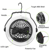 2-in-1 Outdoor Battery/USB Operated Portable Camping LED Fan