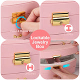 2-Layer Lockable Leather Jewelry Box