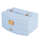 2-Layer Lockable Leather Jewelry Box