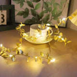 2 Meter 20 LED Simulation Golden Leaf Decoration String Lights