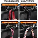 2-Pack: 2-in-1 Car Seat Hooks for Purses and Bags with Phone Holder