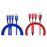 2-Pack: 3-in-1 Nylon Braided 4FT 3A Charging Cable