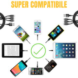 2-Pack: 3-in-1 Nylon Braided 4FT 3A Charging Cable