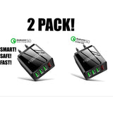 2-Pack: 3 Port LED Fast Quick Charge QC 3.0 USB Hub Display Wall Charger Adapter US Plug