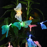 2-Pack: 3.8M Solar String Butterfly Lights