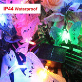 2-Pack: 3.8M Solar String Butterfly Lights