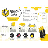 2-Pack: 4 Variety Beeswax Food Wraps