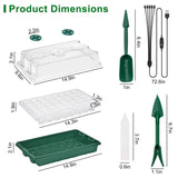 2-Pack: 40 Cell Seed Starting Tray Plant Grow Light with 4 Adjustable Brightness