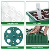 2-Pack: 40 Cell Seed Starting Tray Plant Grow Light with 4 Adjustable Brightness