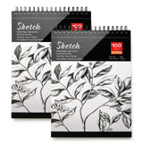 2-Pack: 9X12" 100 Sheets Spiral Sketch Pad