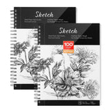 2-Pack: Art SketchBook 100 Pages for Writers Illustrators