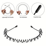 2-Pack: Black Wavy Metal Headband
