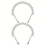 2-Pack: Black Wavy Metal Headband