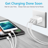 2-Pack: Compact 3-Port USB Wall Charger Adapters with Quick Charge