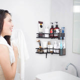 2-Pack: Corner Shower Caddy No Drilling Adhesive Shower Organizer