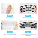 2-Pack: Corner Shower Caddy No Drilling Adhesive Shower Organizer