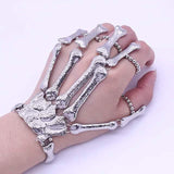 2-Pack: Gothic Bone Bracelet with Ring
