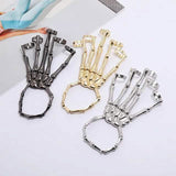 2-Pack: Gothic Bone Bracelet with Ring