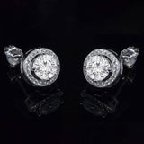 2-Pack: Halo Stud Earrings with Swarovski Elements