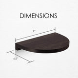2-Pack: Halter Semi Circle Ledge Wood Shelves