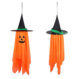 2-Pack: Hanging Ghosts with Wizard Hat Snicker Scary Face