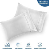 2-Pack: Hannah Linen Microfiber Pillowcases Breathable & Envelop Closure Pillow Covers Set