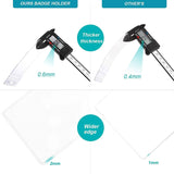2-Pack: Heavy Duty Retractable Badge Holders with Carabiner Reel Clip and Vertical Style Clear ID Card Holders
