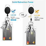 2-Pack: Heavy Duty Retractable Badge Holders with Carabiner Reel Clip and Vertical Style Clear ID Card Holders
