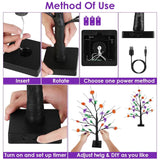 2-Pack: Lighted Halloween Trees with Timer and Adjustable Twigs