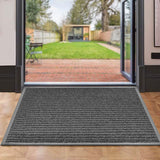 2-Pack: Lux Decor Collection 30'' X 17'' Non-Slip Room Entrance Floor Mats Pair Indoor Outdoor Doormat